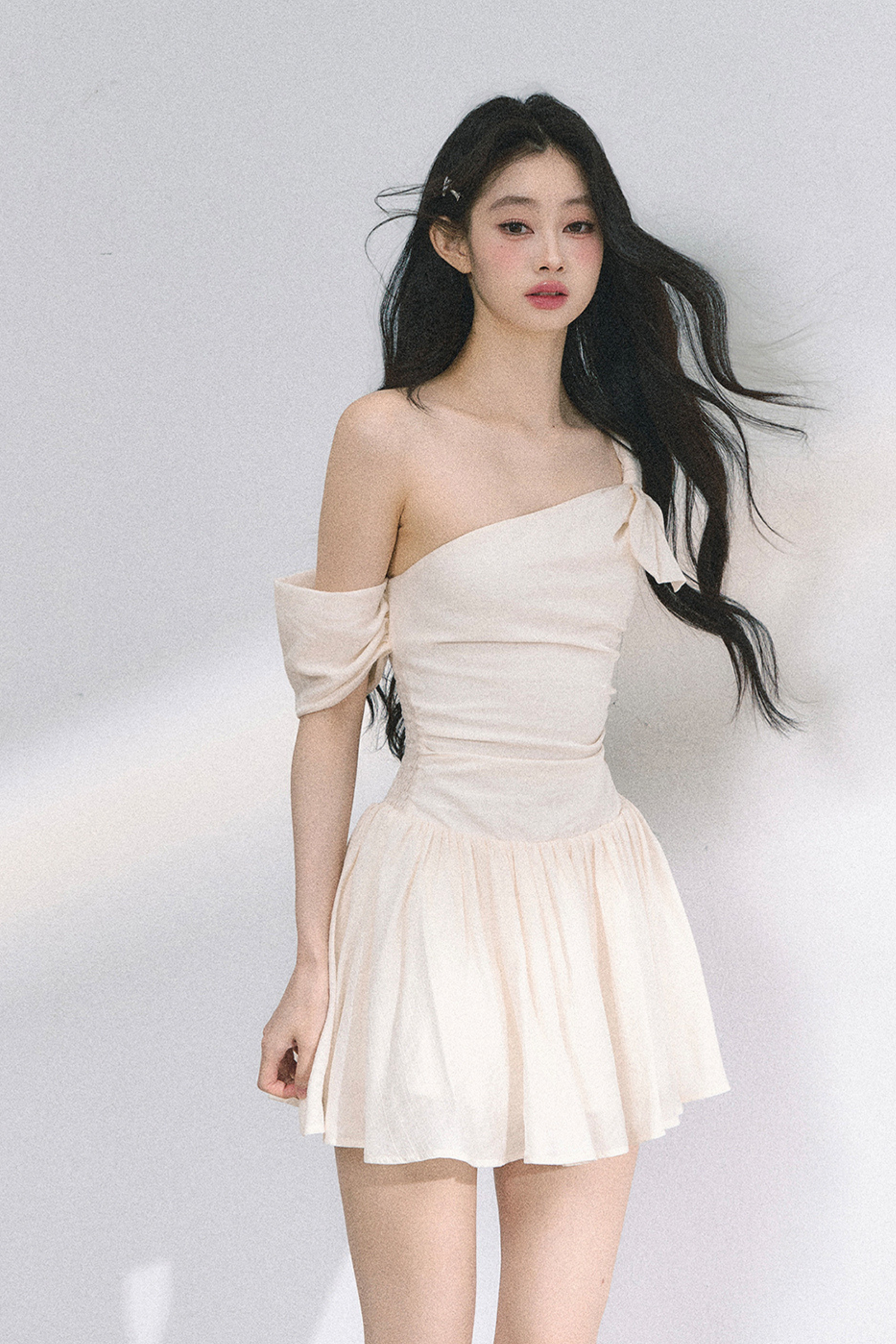 Sweet girly off-the-shoulder dress