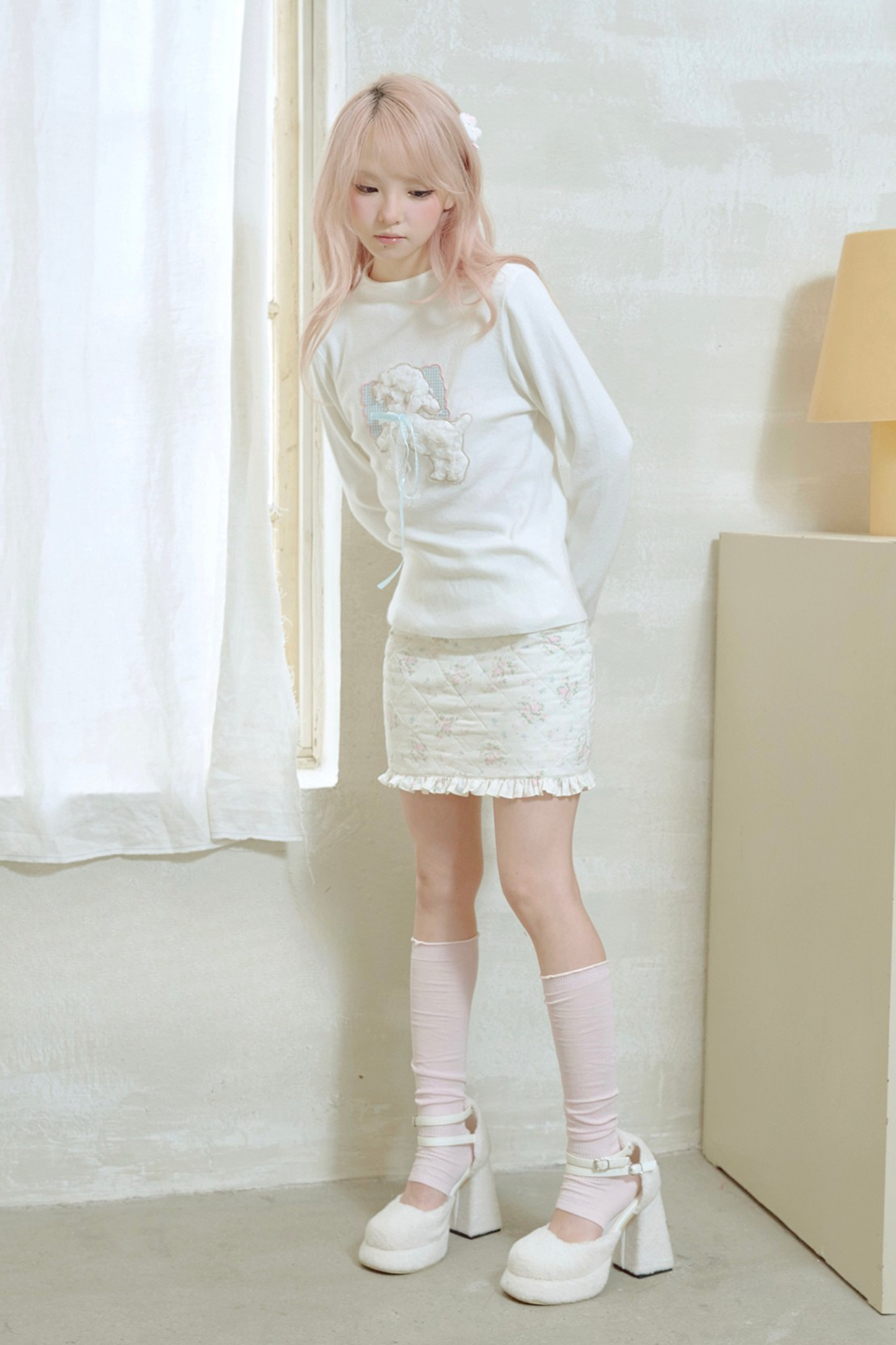 Sweet Lamb Ribbon Tight Top