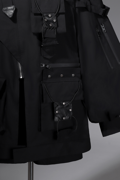 ダークフードジャケット+ショートパンツ+レッグカバー