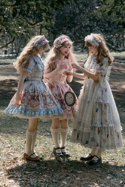 愛麗絲夢境洋裝+疊層洋裝+吊帶裙+襯衫+裙子+背心裙+配飾