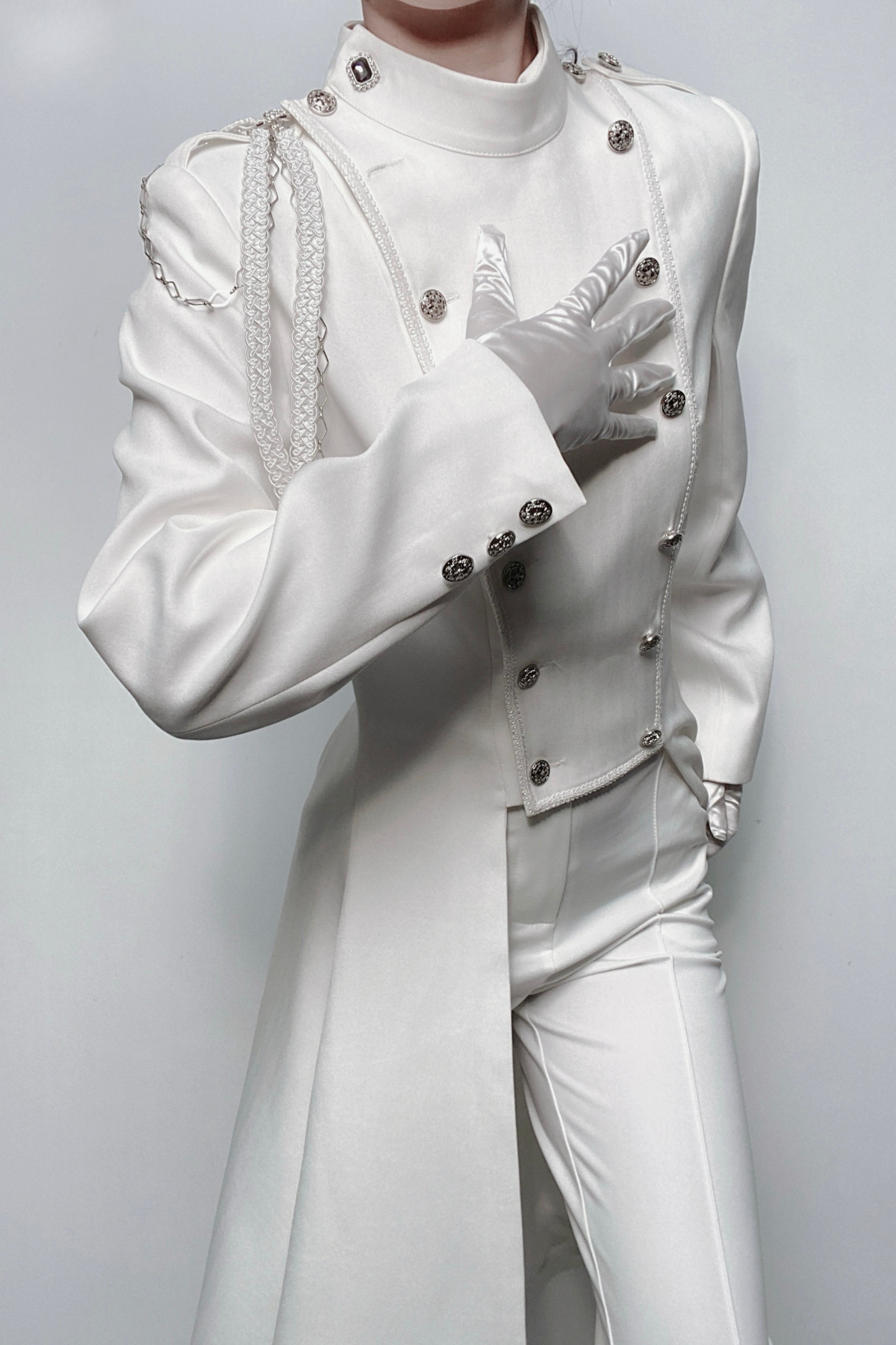 【12月29日予約締切】エターナルナイトプリンスダブルブレストゴシックロングテールコート＋ショルダーチェーンアクセサリー