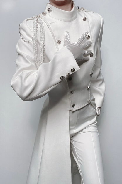 【12月29日予約締切】エターナルナイトプリンスダブルブレストゴシックロングテールコート＋ショルダーチェーンアクセサリー