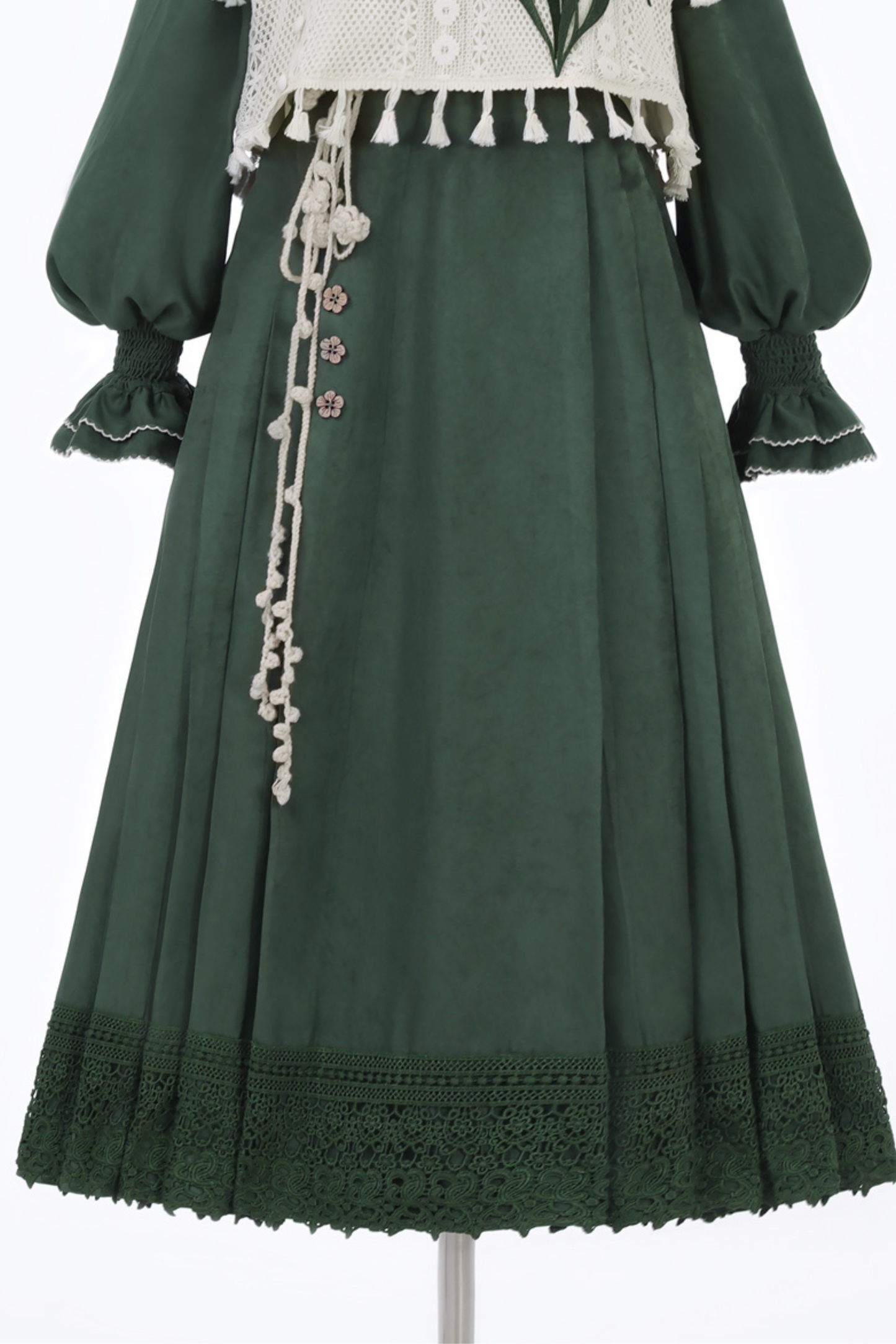 Dark green retro dress + vest