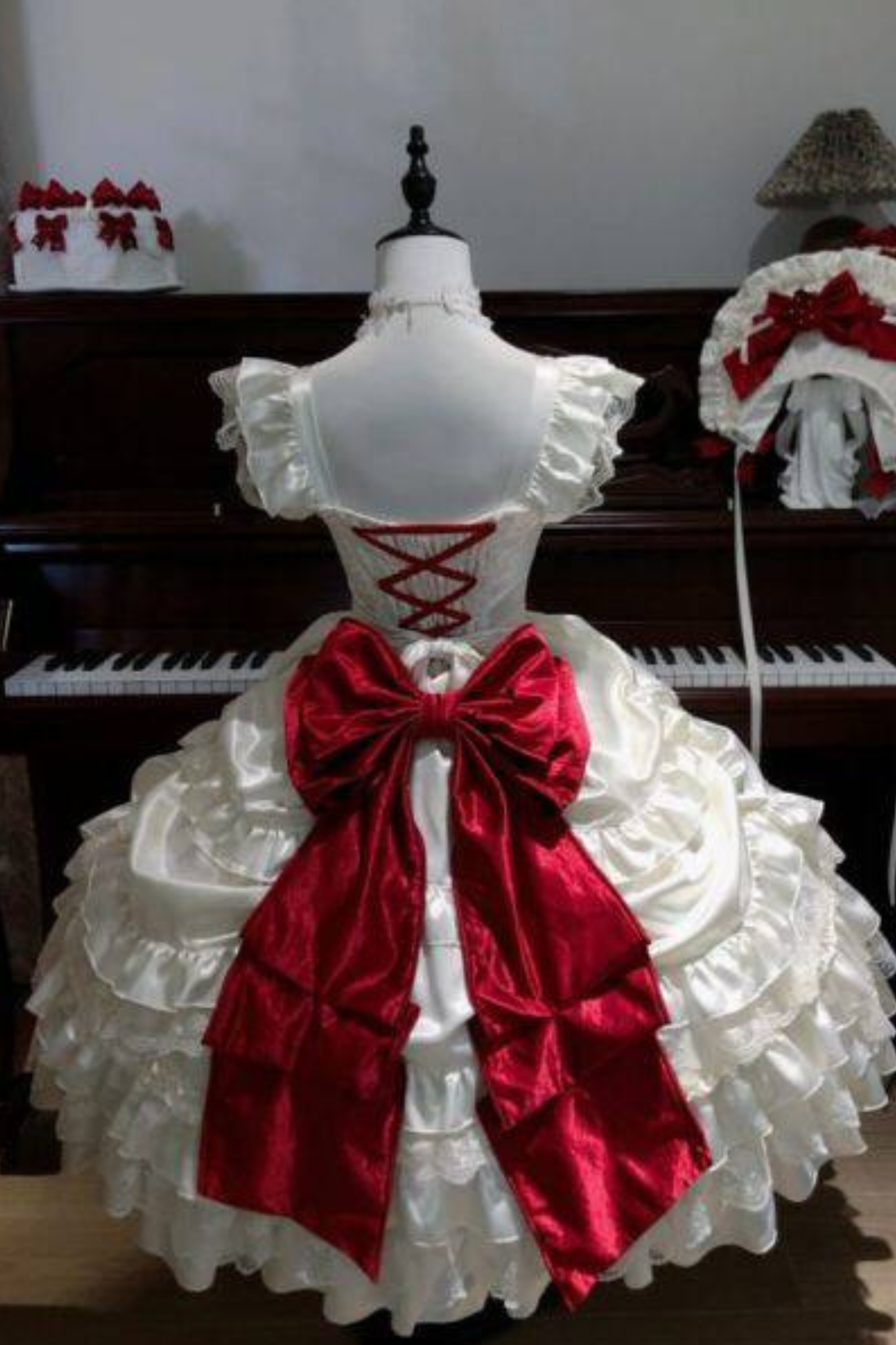 스위트 퓨어 로리타 드레스 + 꼬리 + 리본