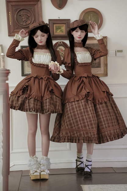 スイートチェックドールドレス＋2WAYリボン＋リボン＋ハット