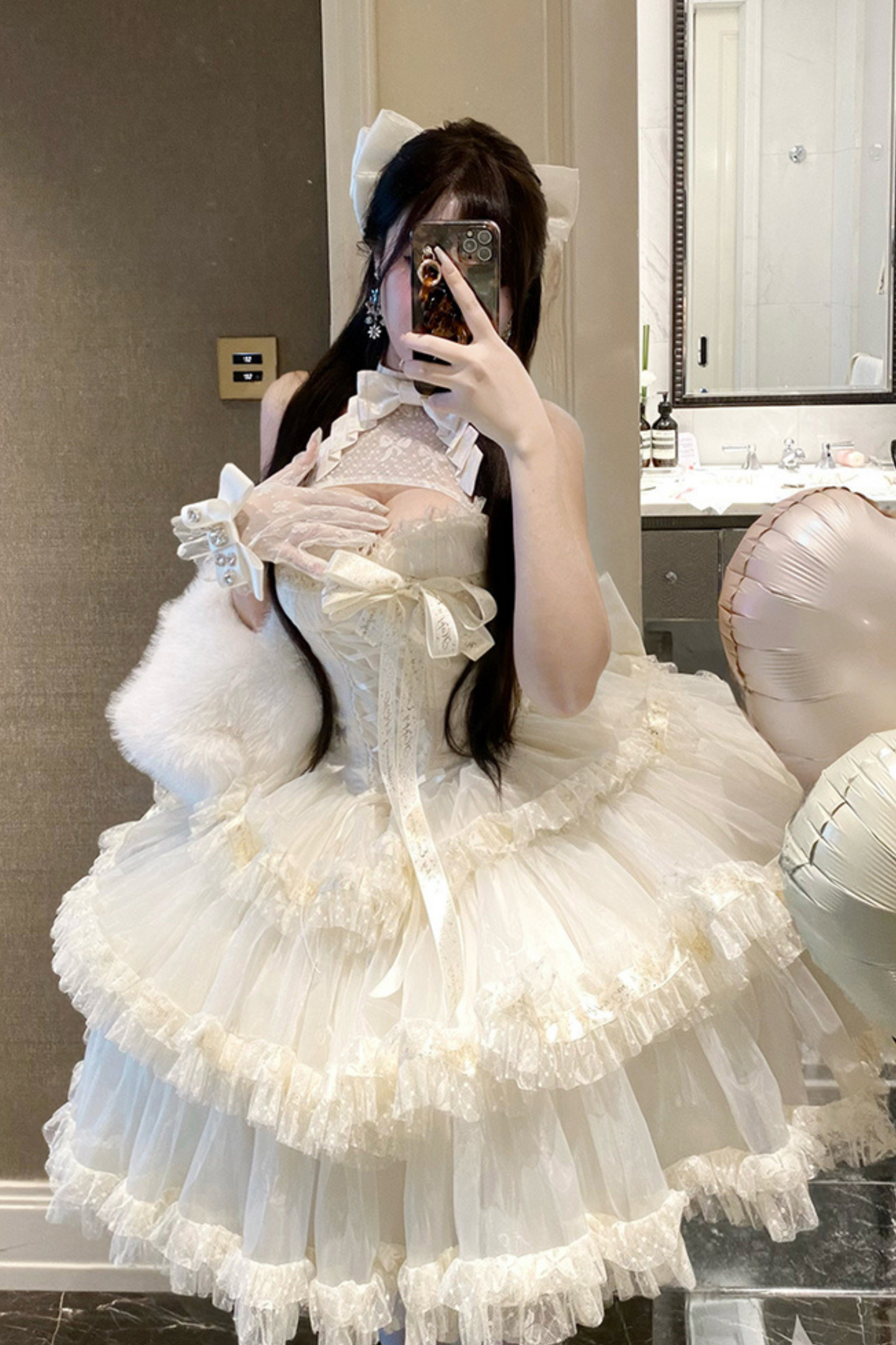 Ribbon Halter Neck Slim Lolita Dress