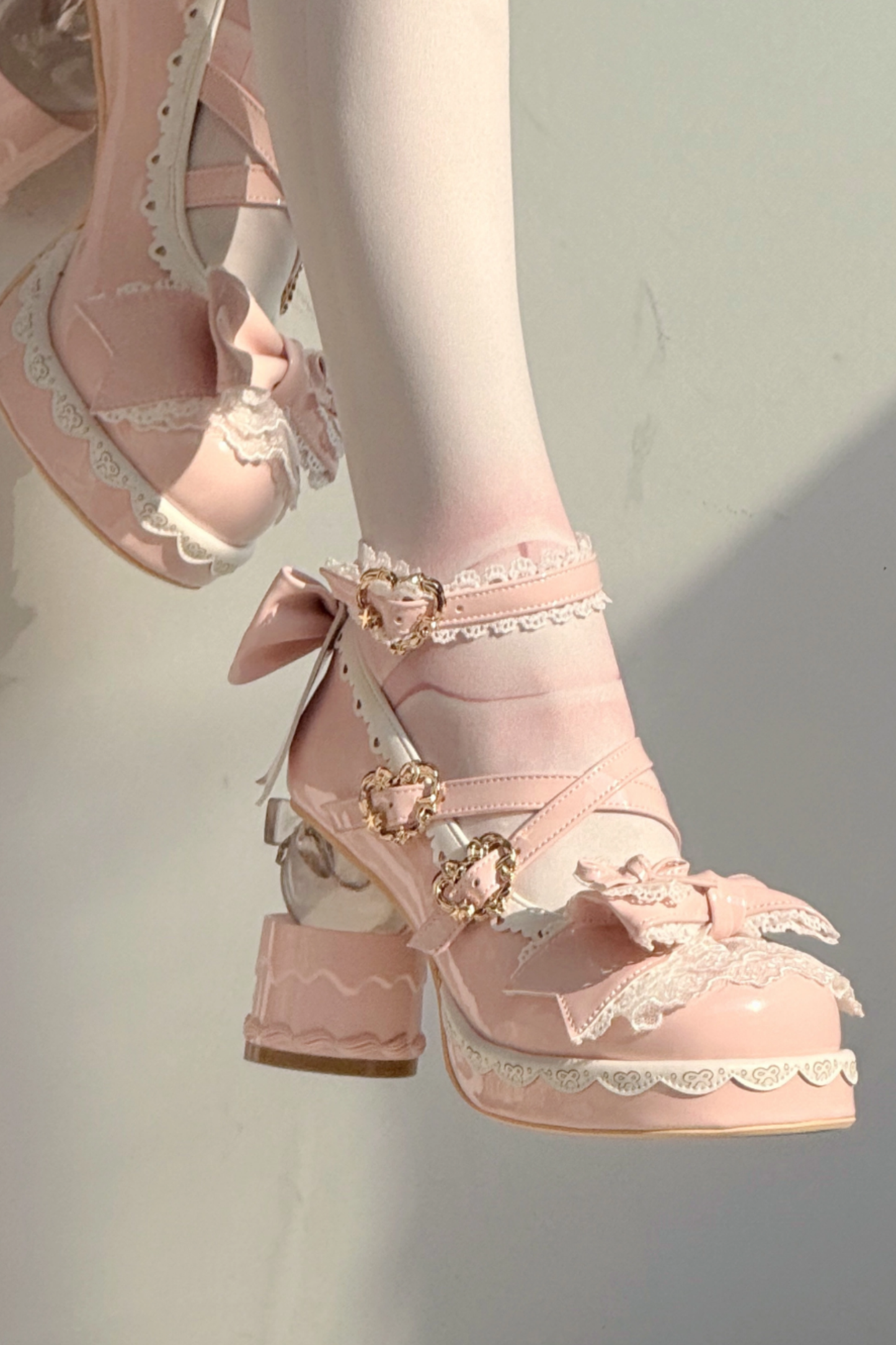 リボンレースロリータクリスタルヒール