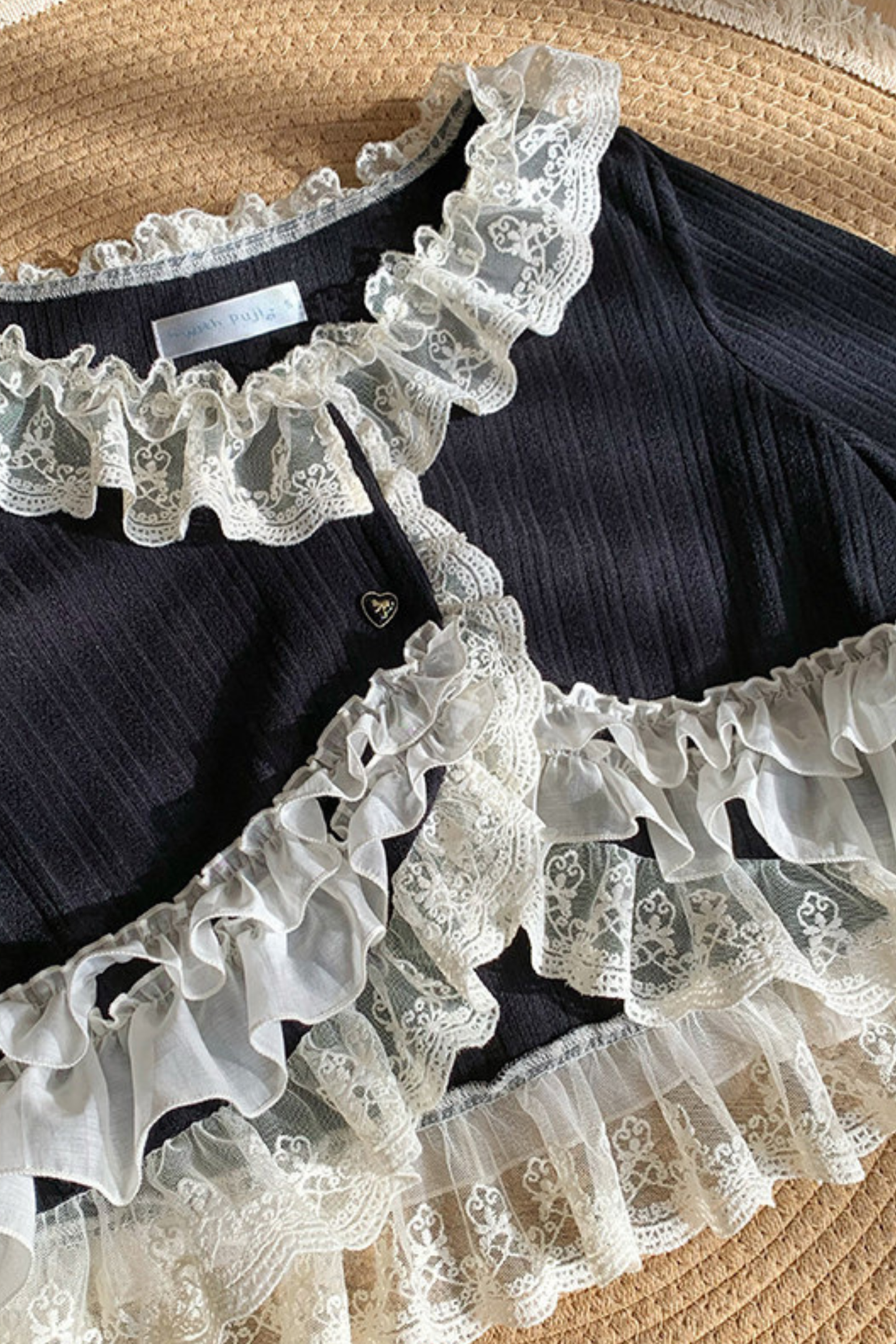 レーストリムニットカーディガン