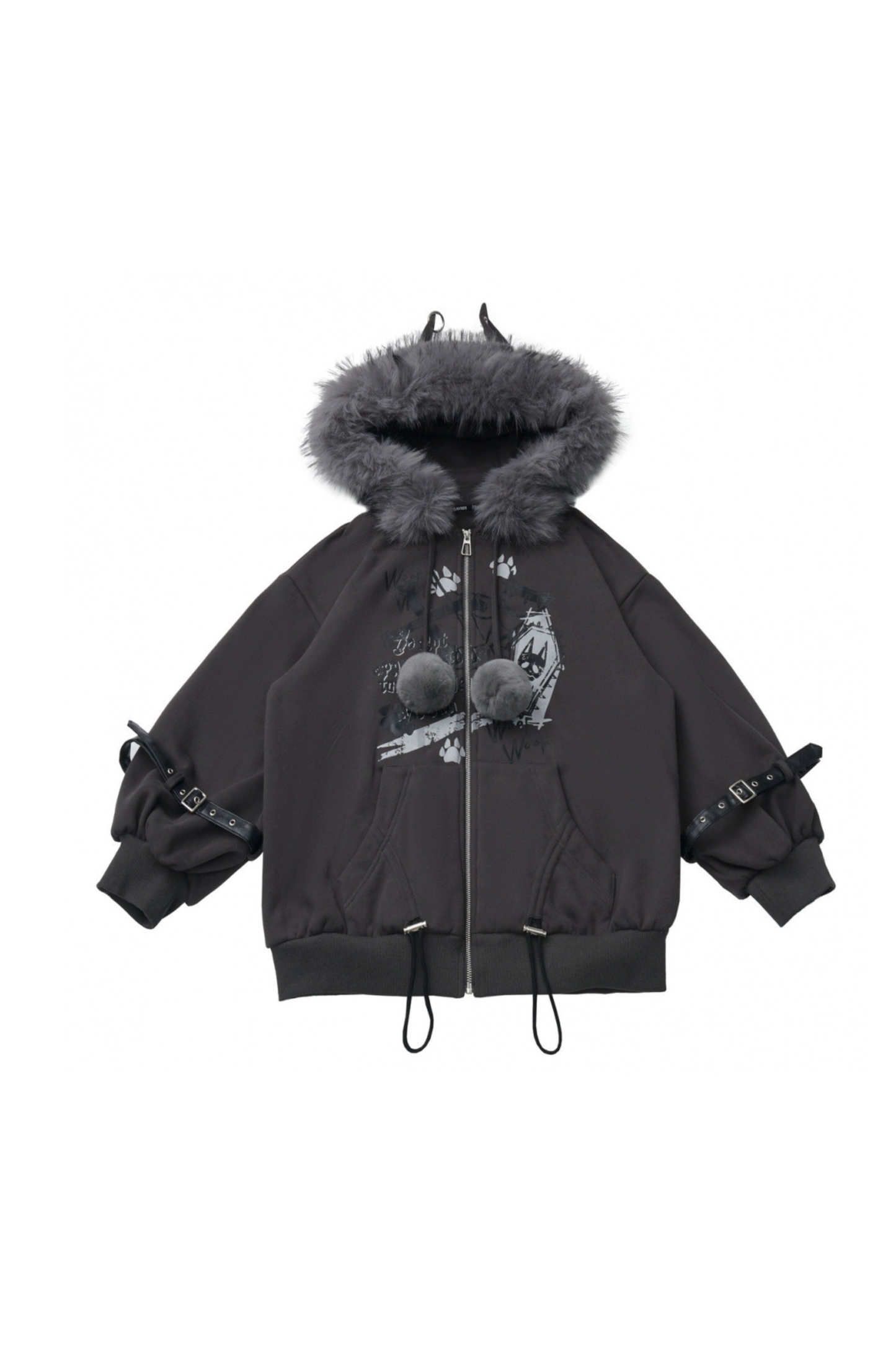 ファーボールファーフードジャケット+トップス+スカート