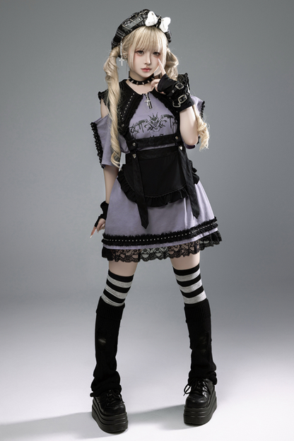 Witch Apprentice Subculture T-shirt Dress + Suspender Apron