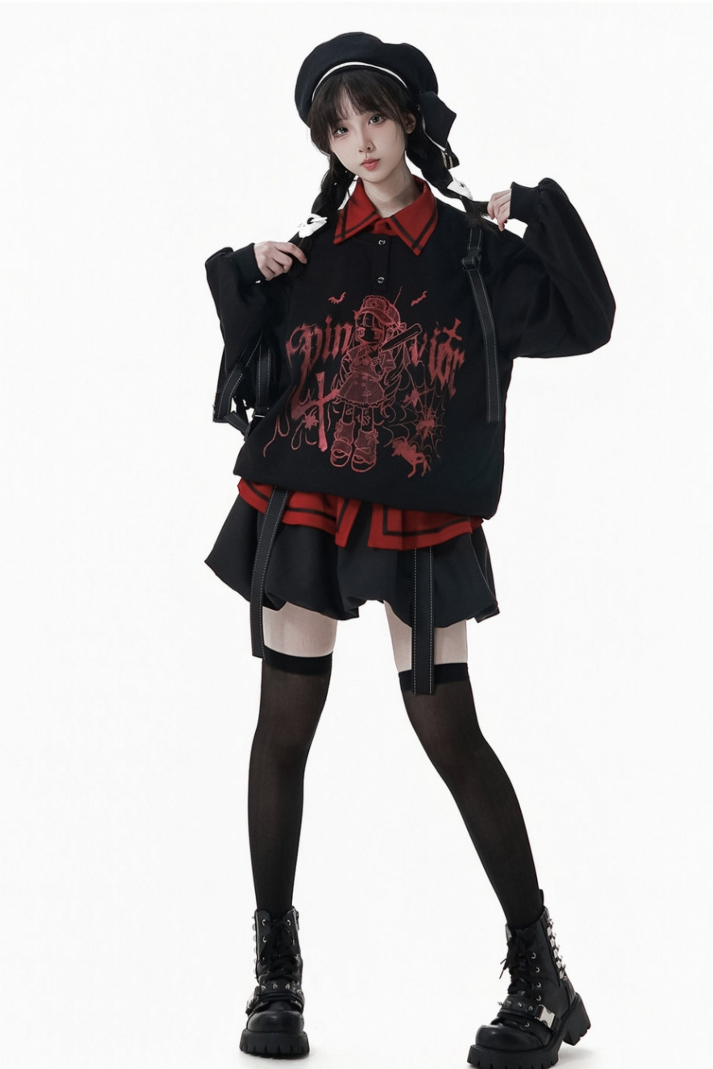 ダークグラフィティスウェット+スカート