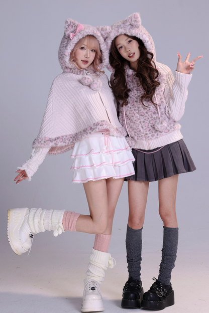 スウィートレパードキャットイヤーケープ