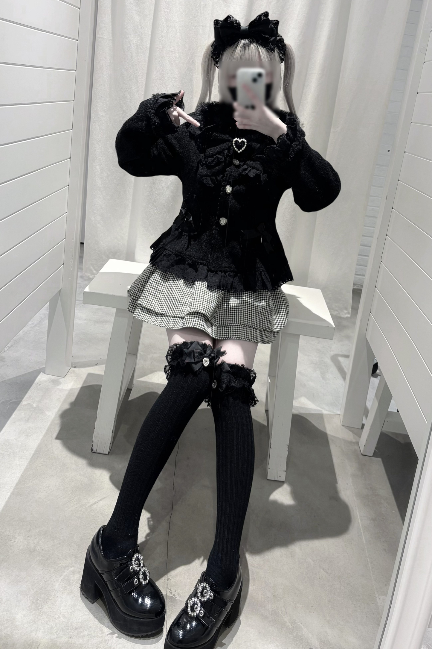 レースリボンスリムスイートコート