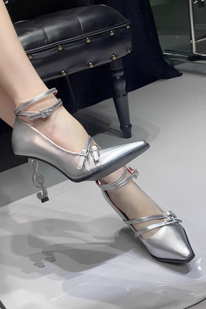 [Pre-order] Dark Gothic Pointed Toe G Clef Heel
