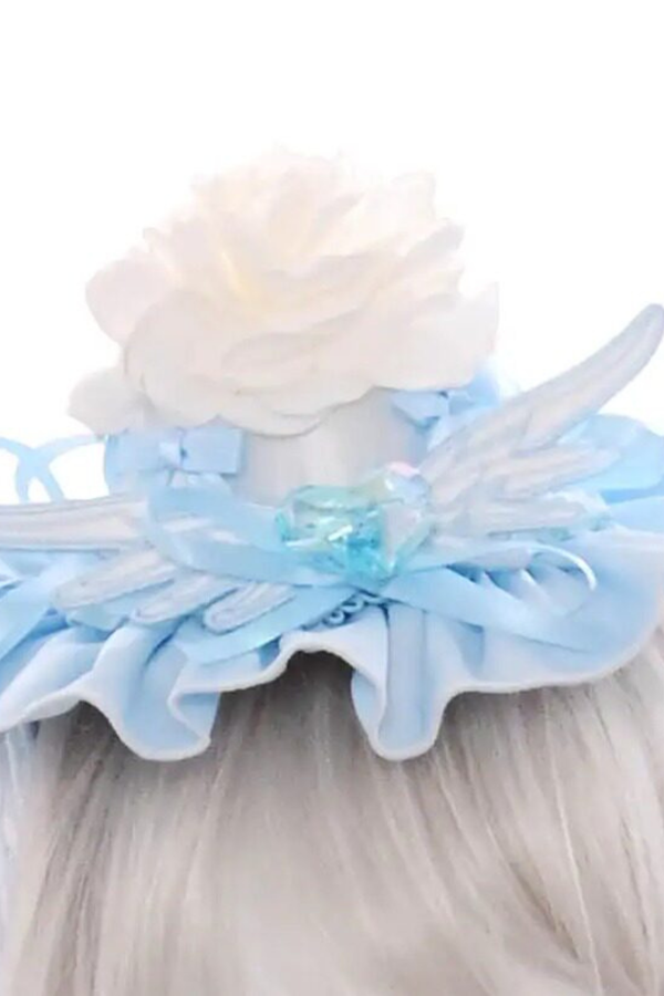 Aqua Angel Line Top + Skirt + Shirt Collar + Sleeve + Hat + Clips