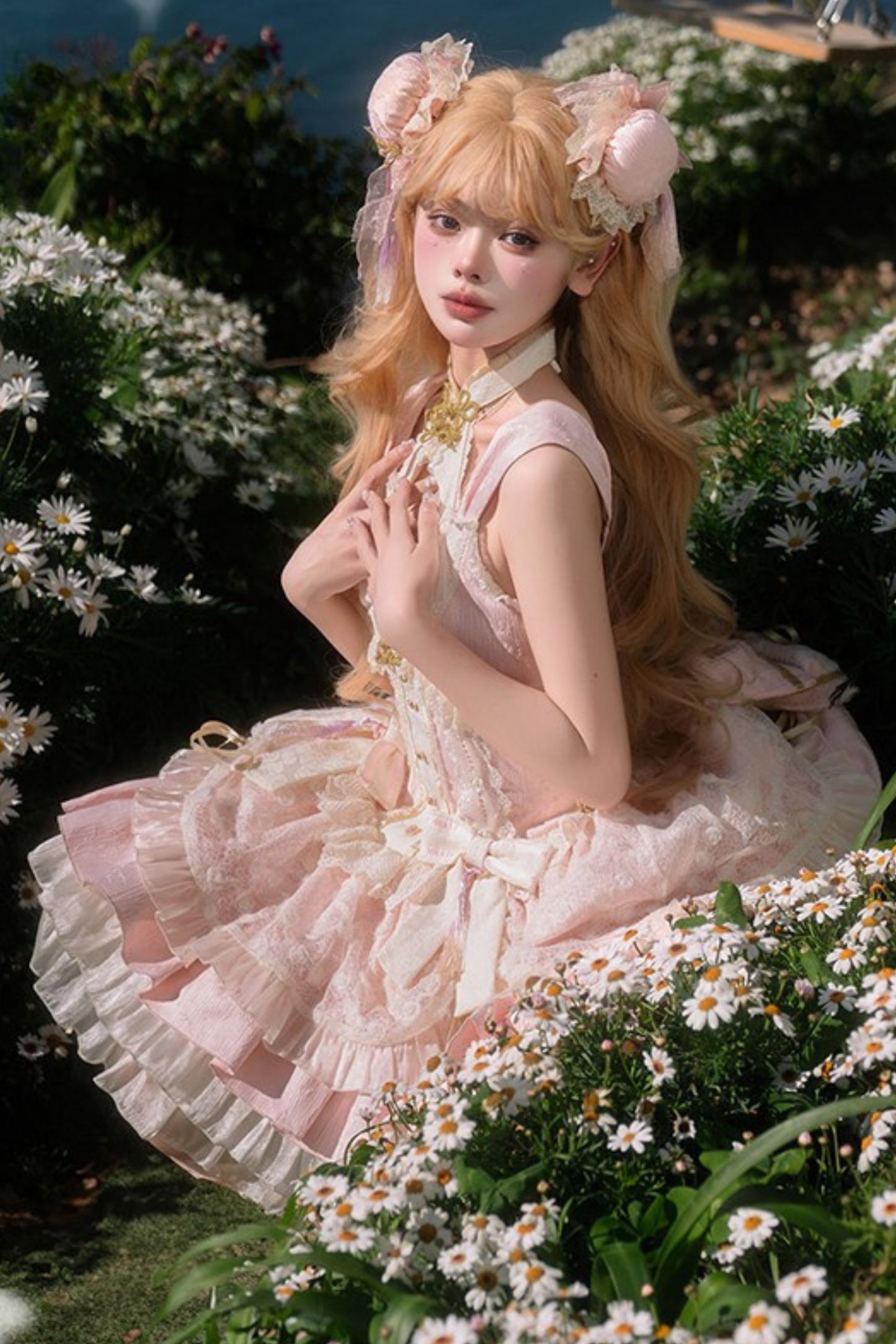 Chinese Sweet Jumper Skirt + Shawl