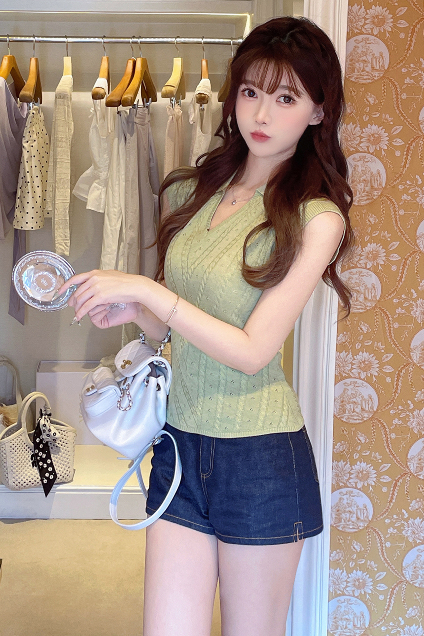 Polo Neck Sleeveless Top