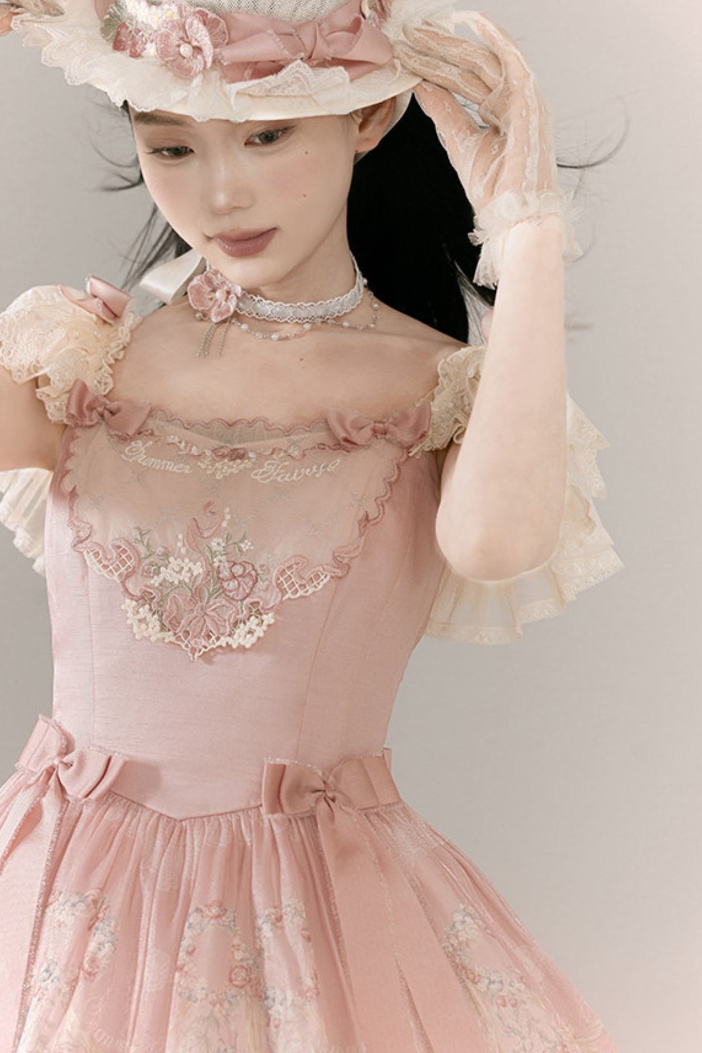 Vilandry Garden Off-Shoulder Dress + Jumper Skirt + Cape