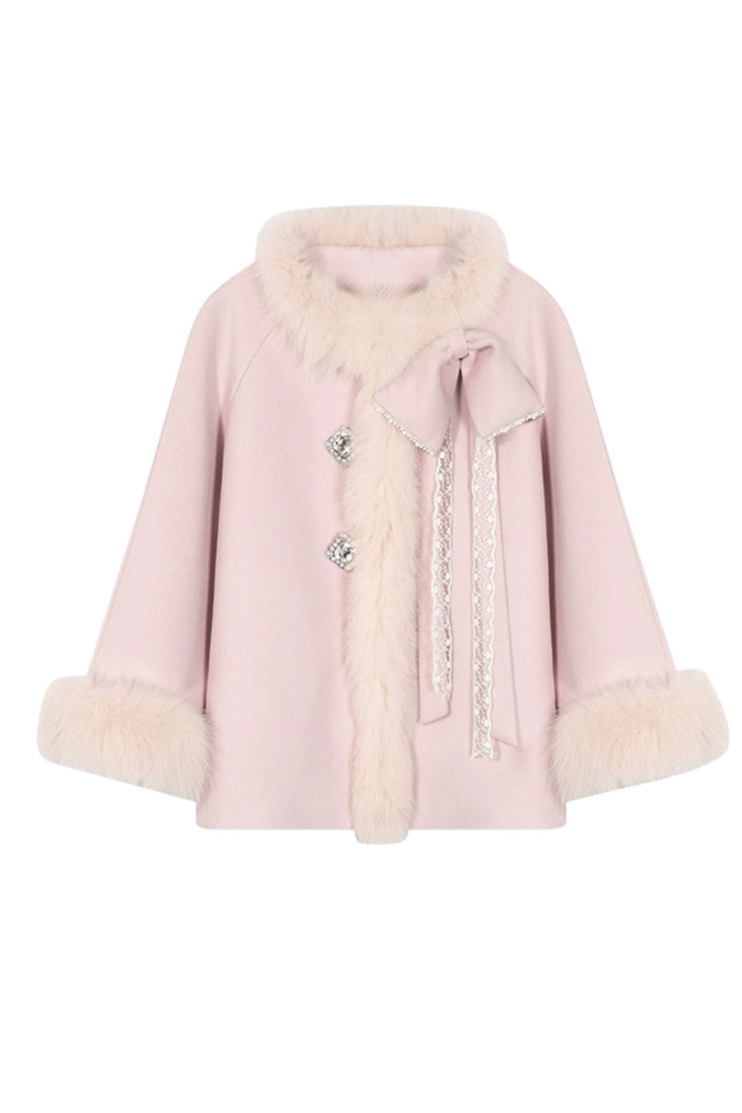 Fur Ribbon Sweet Girl Coat