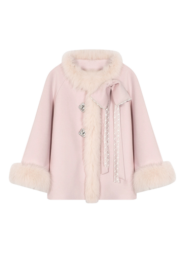 Fur Ribbon Sweet Girl Coat