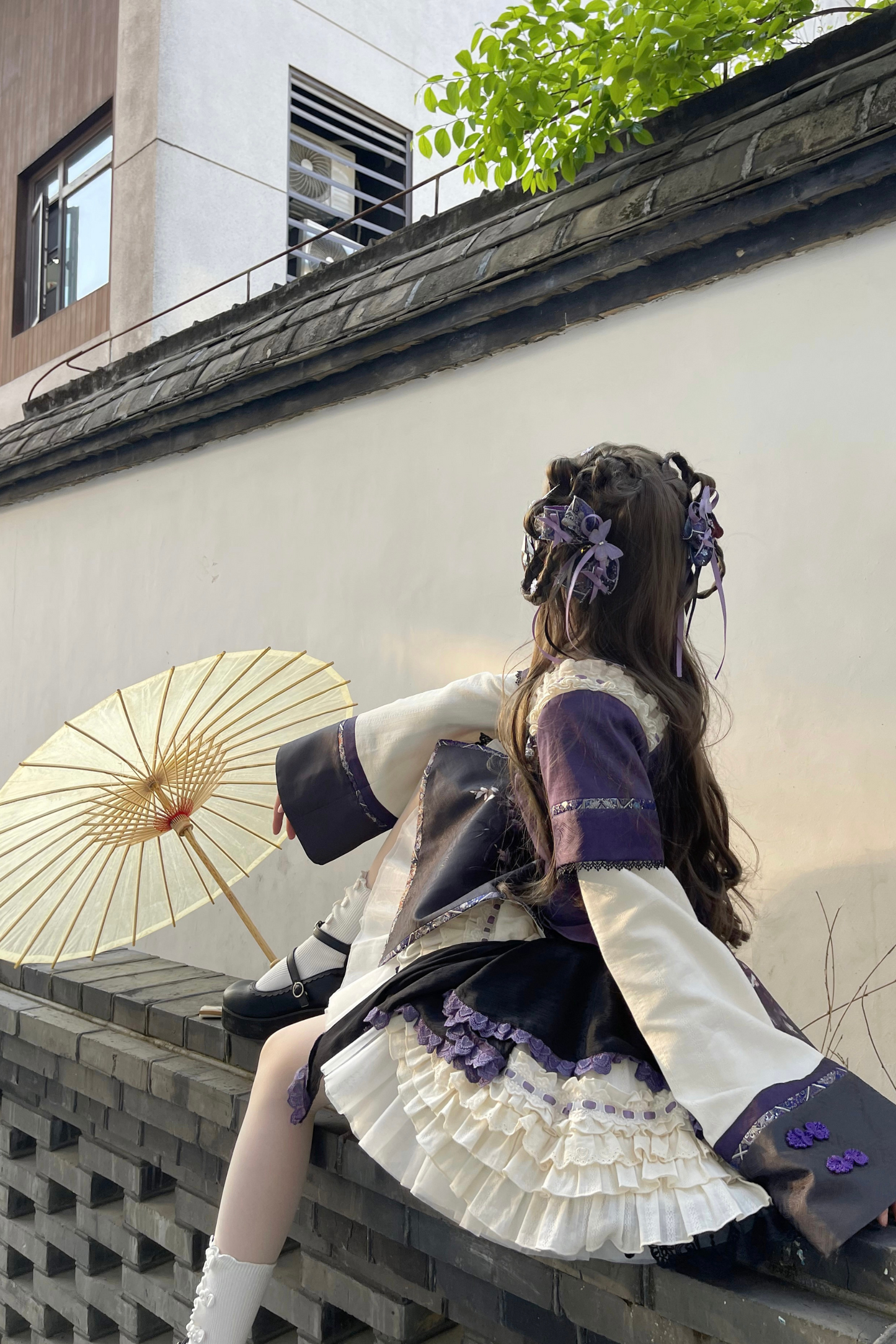 China Style Girl Lolita Top + Skirt + Catsuit + Clips