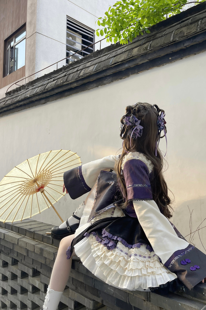 China Style Girl Lolita Top + Skirt + Catsuit + Clips