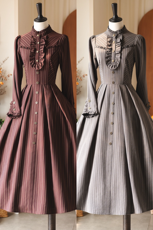 Forest Stripe Retro Lolita Dress