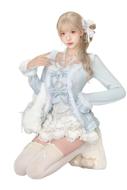 Snow girl hoodie + camisole + cake skirt