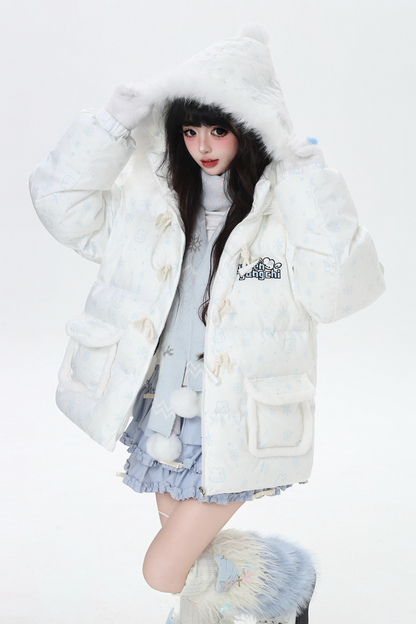 スノーフレークラビットフードジャケット