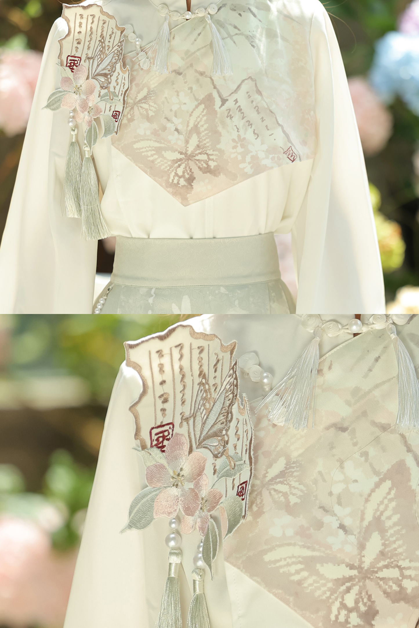 Retro china top + long skirt