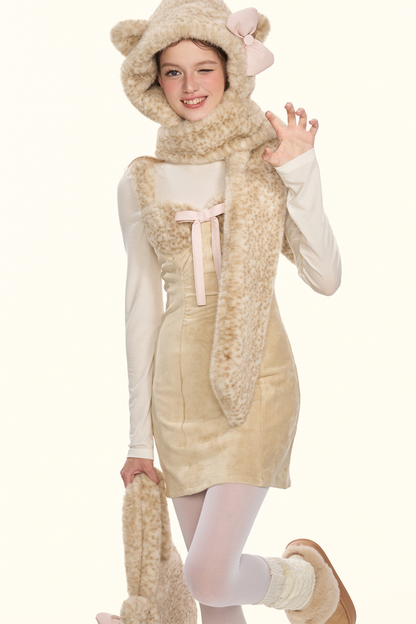 Milk Leopard Fur Sass Skirt