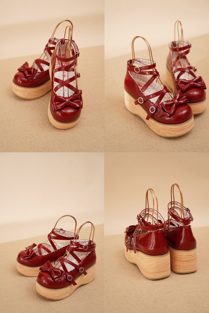 リボンフラットロリータシューズ