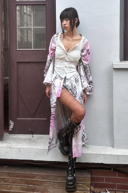 ヒョウ柄浴衣+リボン帯