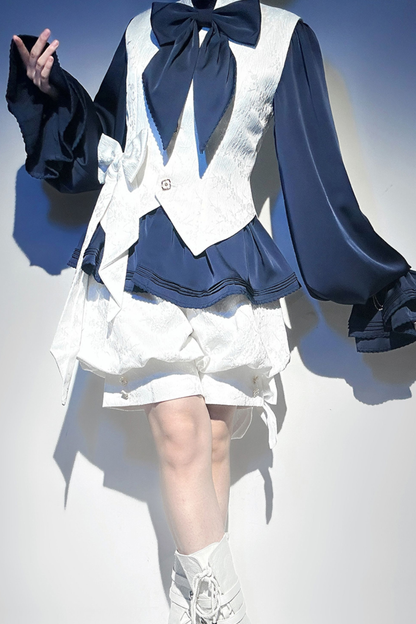 レトロエレガント皇子リボンシャツ