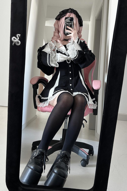 レース地雷トップス+パンツ