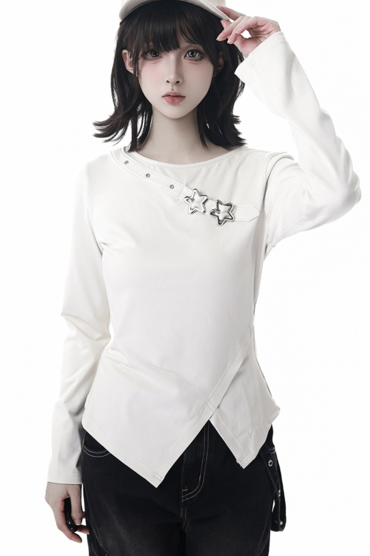 スリットロングスリーブトップス