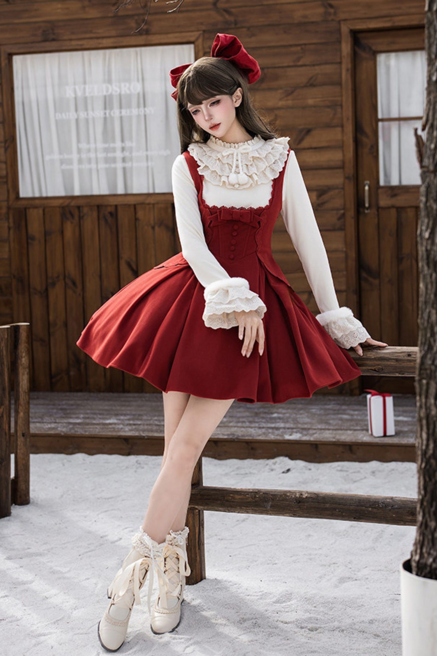 Velvet Rose Suspender Dress + Top + Ribbon
