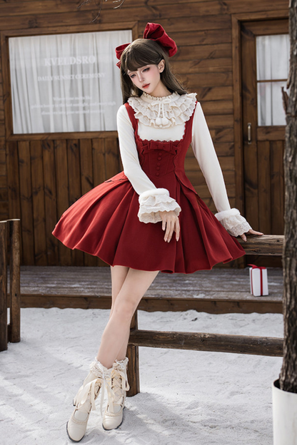 Velvet Rose Suspender Dress + Top + Ribbon