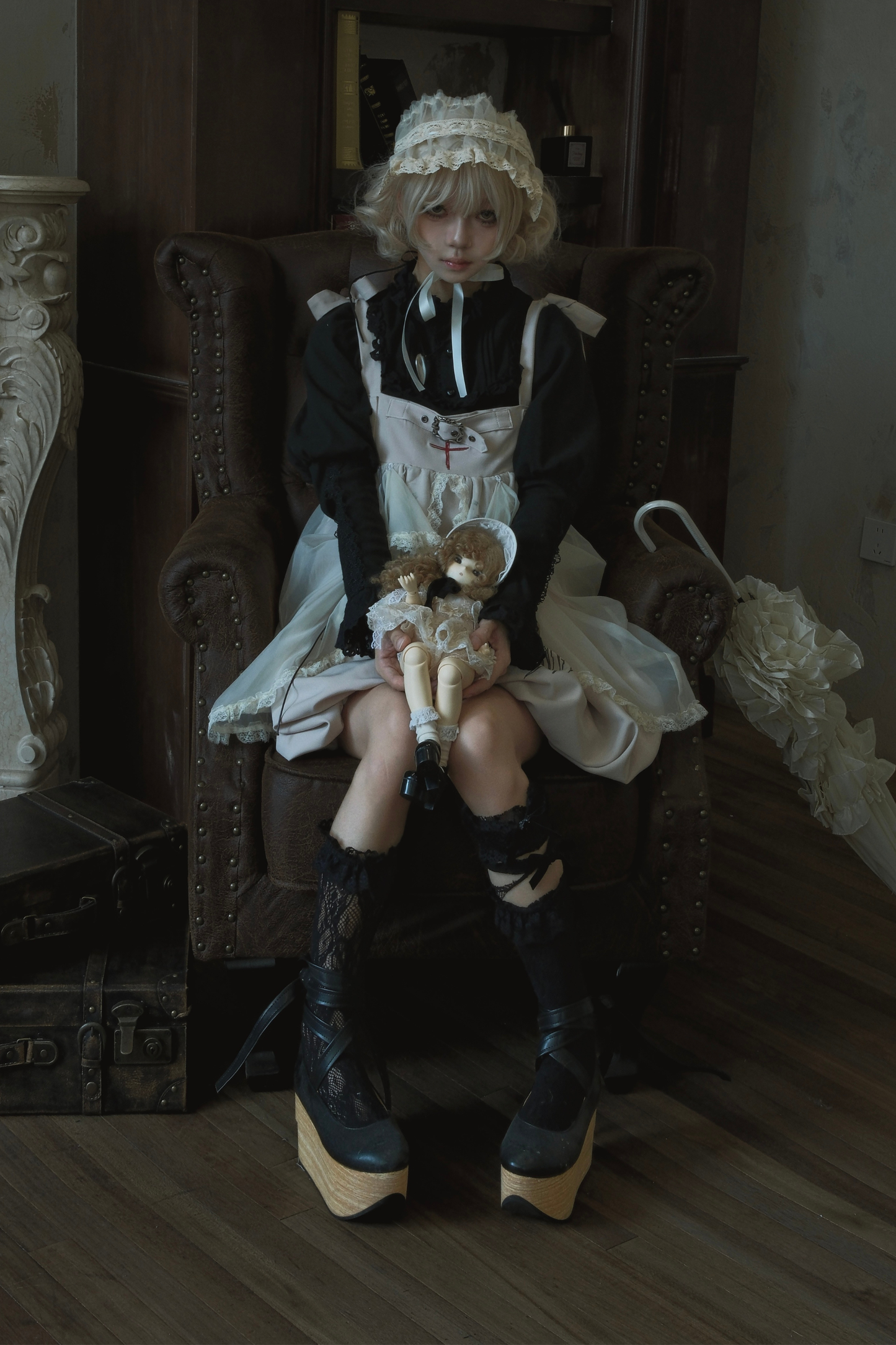 ゴシックバルーンサスペンダードレス