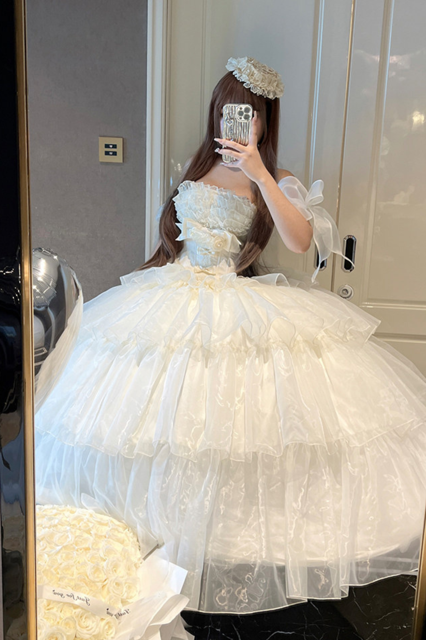 ファーストラブフローラルドレス+スリーブ