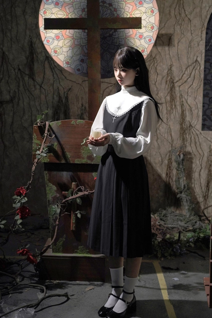 ゴシックスクールマント＋トップス＋ベストドレス