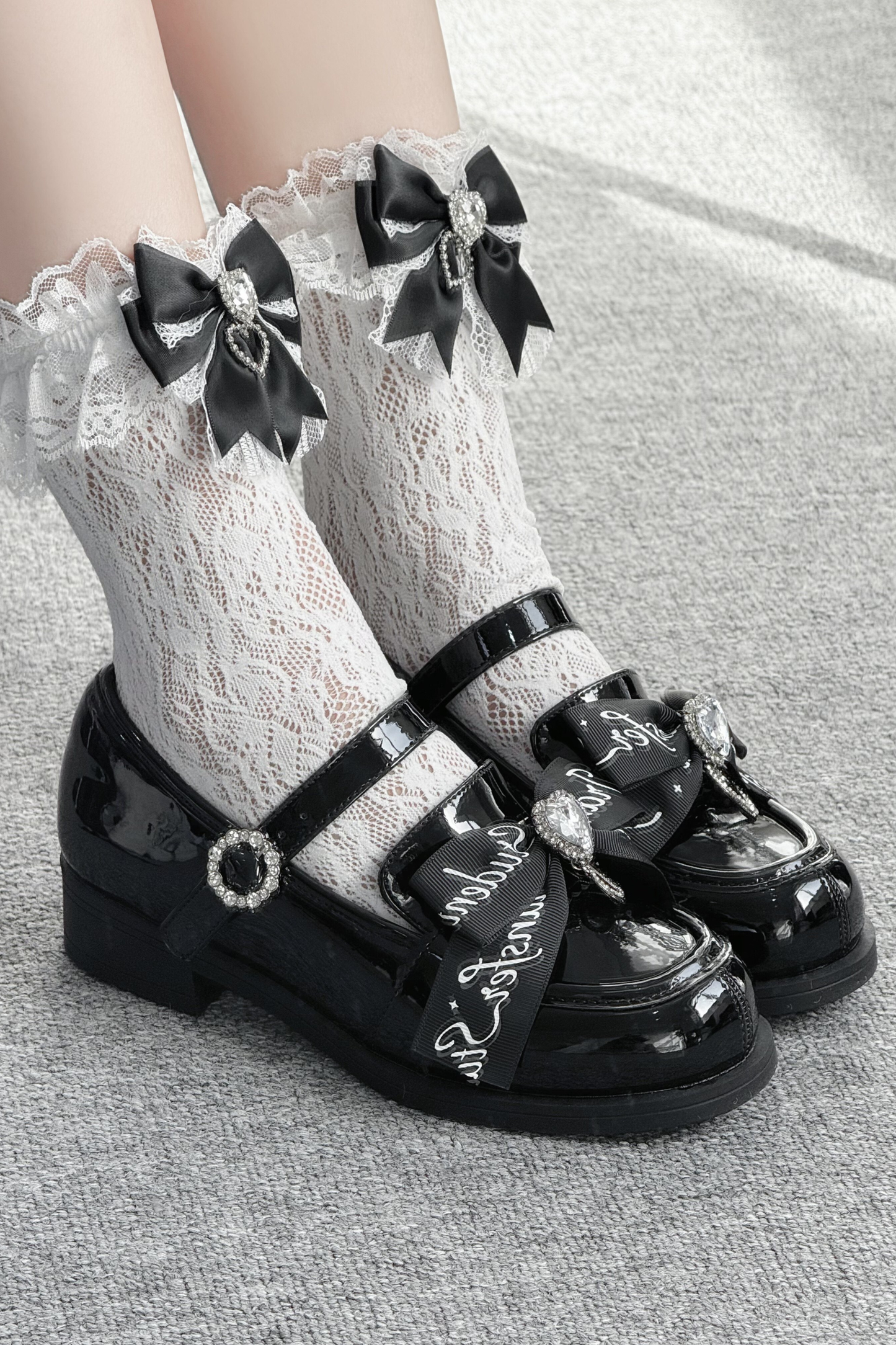 Ribbon Lace-Up Mary Jane Shoes
