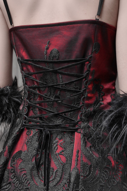 ダークゴシックスリムスリップドレス