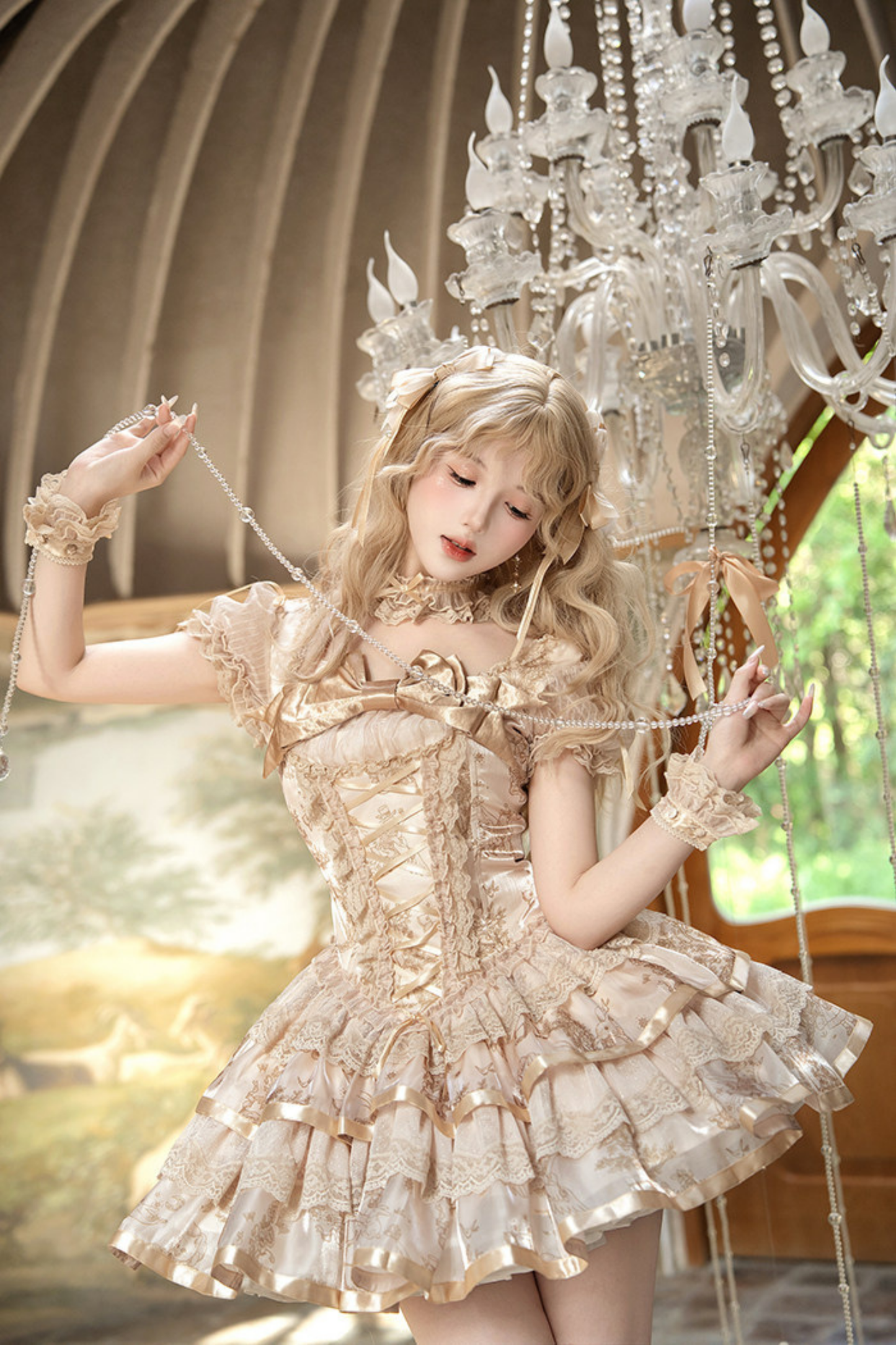 [Pre-order Deadline: April 3] Dream Lolita Hairband + Clip + Necklace + Choker + Sleeves + Corsage