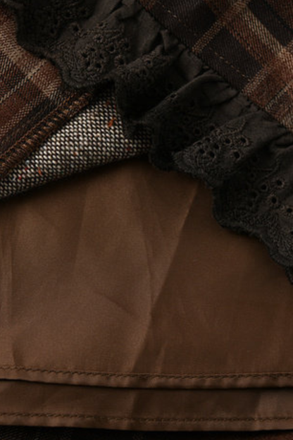 レトロチェックドレス+レトロドールトップス