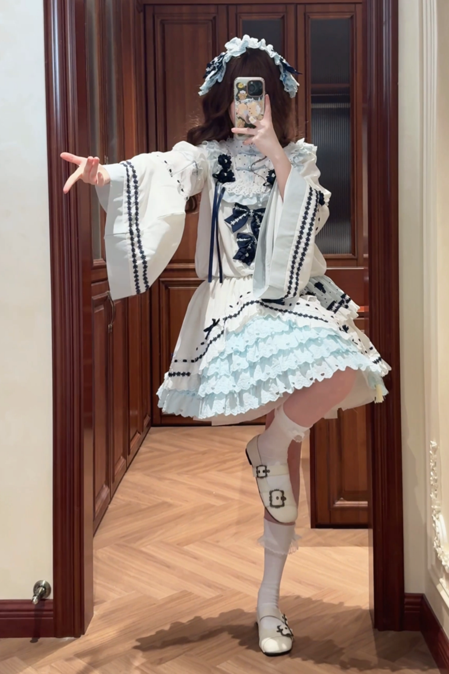 [3월 18일 예약마감] 차이나 드림 원피스 + 점퍼 스커트 + 소매 + 레그 워머 + 머리띠 + 칼라 + 클립 + 리본 + 공주 소매