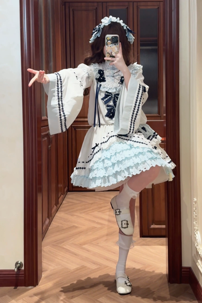 [3월 18일 예약마감] 차이나 드림 원피스 + 점퍼 스커트 + 소매 + 레그 워머 + 머리띠 + 칼라 + 클립 + 리본 + 공주 소매