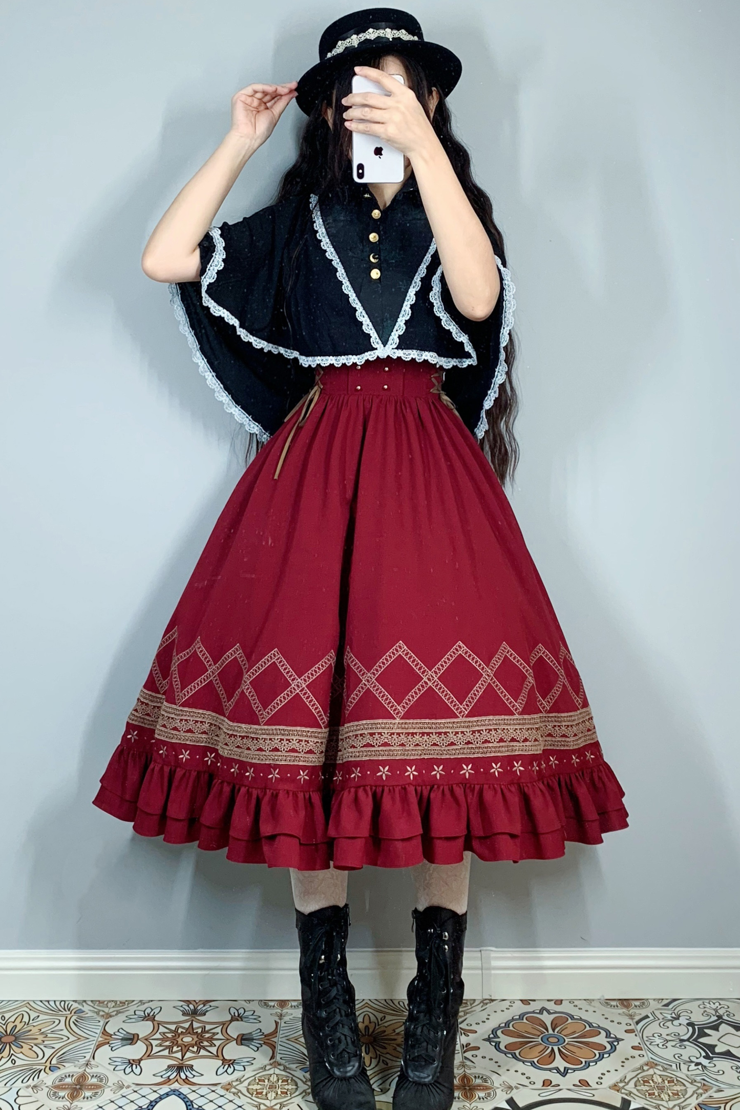 クラシカルレトロフレアロリータスカート