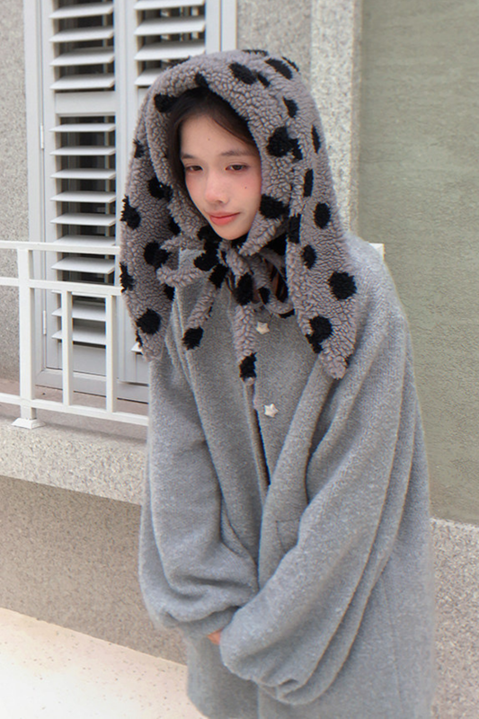 ポルカドットラムウールハット