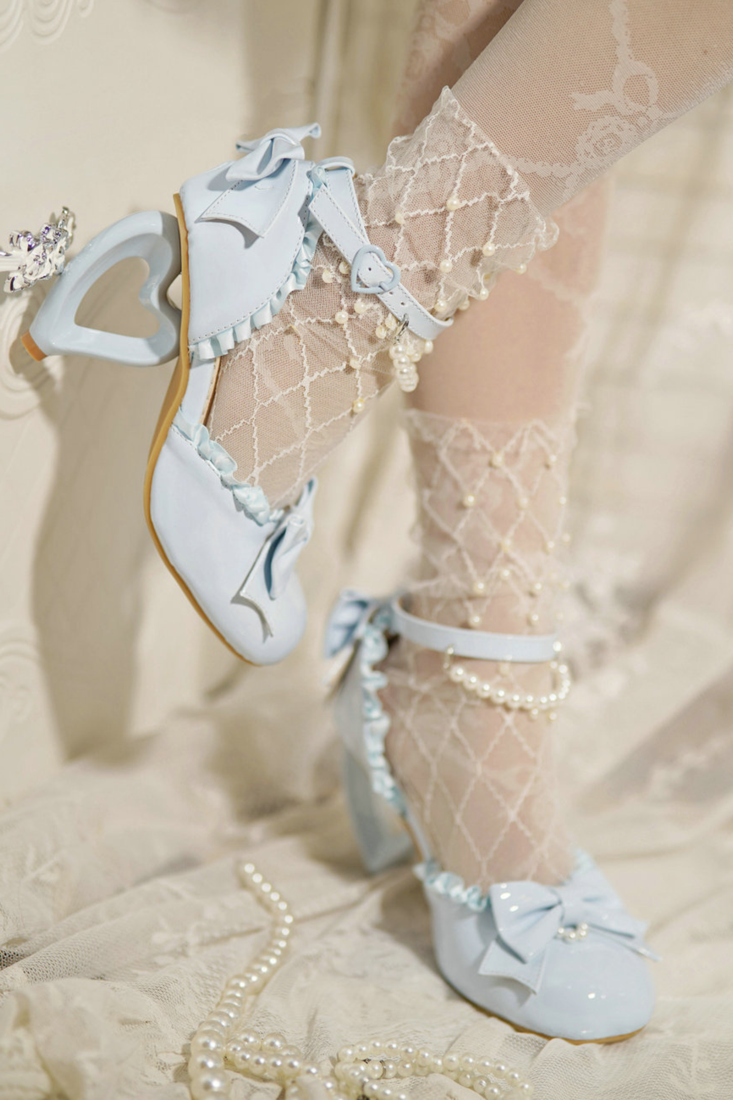 ハートラブロリータパールピーチヒール